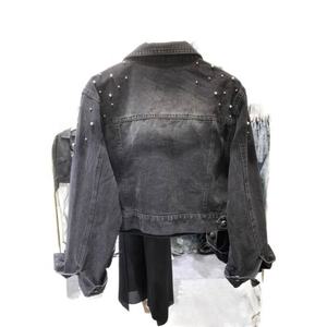 Nuevo estilo Port Style Denim para mujer Senior Nail Beaded Style para hacer Old All Over the Short Top QS1029A96 - Product Image 5