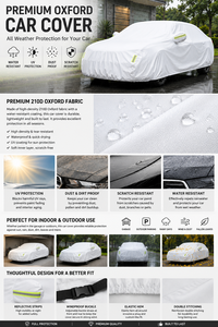 Telo Copriauto Universale Retrattile per Berlina e SUV - Tessuto Oxford Impermeabile, Protezione UV 90% e IR 60%, Anti Neve e Polvere, Spessore 4 Mil - Product Image 6