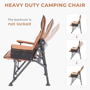 Chaise de camping pliable d'extérieur avec porte-gobelet et sac de transport, cadre en aluminium marron, tissu Oxford, chaise de jardin décontractée - Product Image 4