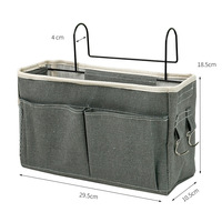 Organisateur de lit suspendu en tissu pliable en polyester pour chambre à coucher, sac de rangement pour téléphone et collations pour étudiants, type crochet