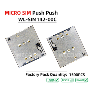 WECONN WL-SIM142-00C 6PIN+<span class=keywords><strong>2</strong></span> H=1.43mm 推推式带检测开关微型SIM卡连接器插座 - Product Image 3