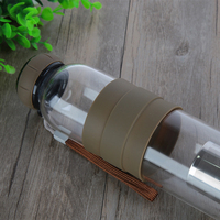 Bouteille d'eau en verre avec fond amovible, prix de gros, 500 ml, 420 ml, avec logo personnalisé