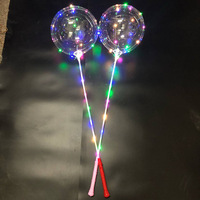 Nouveau 2023 Ballon Lumineux LED Rond Transparent Personnalisé Bobo LED avec Bâton pour Noël