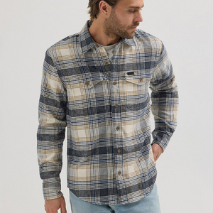 Camisas de franela a cuadros neutros forradas acolchadas gruesas altas y grandes a rayas vintage actuación familiar de talla grande franela acolchada elástica - Product Image 6
