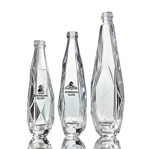 Sang Trọng 350Ml 500Ml 750Ml Nước Khoáng Chai Thủy Tinh Decal In Ấn Độc Đáo Rõ Ràng Hình Học Cắt Tinh Thần Vít Nước Trái Cây Chai Nước Giải Khát - Product Image 1