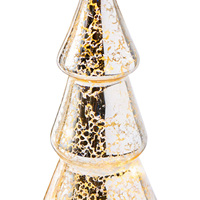 Décoration de table d'arbre de Noël en verre à LED changeant de couleur au mercure écologique