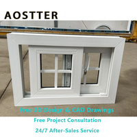 Ventana Corredera Horizontal de Vinilo AOSTTER con Protección Solar, Vidrio Reflectante Tintado y Perfil Resistente a los Rayos UV para Climas Cálidos