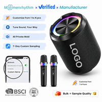 Altavoces de Tela con Logotipo Personalizado, Micrófono de Karaoke, Diseño Portátil, Sonido de Alta Fidelidad y Compacto, Calidad Premium con Amplio Rango