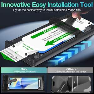 JDHDL 3 Pack iPhone 16 Pro <b>Screen</b> <b>Protector</b> 0.1mm Ultra Thin Hydrogel Full Coverage Case Friendly Transparent - Product Image 6