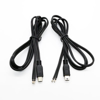 Cable USB 2.0 Mini de 1.5M Personalizado, Negro, Conector Tipo B de 5 Pines para Cámara, Mini B Macho a Extremo Abierto