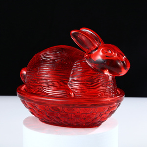 クリスタルラビットフルーツボウル-エレガントな装飾的なセンターピース - Product Image 3