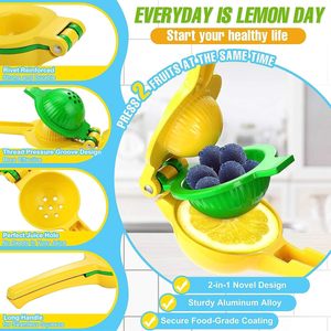 Kitchen 2-in-1 Metal Lemon <strong>Squeezer</strong> And <strong>Hand</strong> Juicer Sturdy Max Extraction Citrus Juicer Tool For Vegetables - Product Image 4