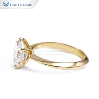 Tianyu Gems Bijoux fins personnalisés 14k 18k Mossanite Or jaune massif Mariage Moissanites Bagues de fiançailles ovales pour femme