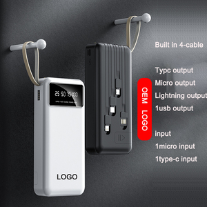 Batterie externe d'usine 20000 mAh avec câble intégré, support de téléphone portable et cordon – Batterie de secours portable - Product Image 6