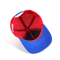 Nouvelle Arrivée Casquette de Baseball Personnalisée 5 Panneaux en Oxford Dobby avec Logo en Caoutchouc Gonflé, Imperméable, Découpée au Laser, Perforée pour l'Extérieur