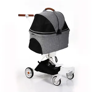 Stroller hewan peliharaan merek terkenal desain baru 2024 untuk kereta dorong hewan peliharaan besar dirancang dengan baik dengan diskon barang-barang bayi