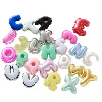 Nouvelles perles en dentelle avec lettres, accessoires DIY pour sacs, breloques, porte-clés, sangles de téléphone, accessoires en acrylique pour chaussures, vêtements, chapeaux, perles de texte alphanumériques