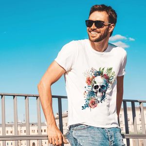 Vinilo Termoadhesivo Sublimable Wezdopu con Diseño de Calavera y Flores Estilo Gótico Punk, Ecológico y Resistente a los Rayos <span class=keywords><strong>UV</strong></span> para Impresión, 15 Piezas - Product Image 3