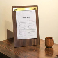Personnalisé Collins Luxe Haute Qualité Offres Spéciales A5 Table En Bois Presse-papiers En Bois Menu Dossier