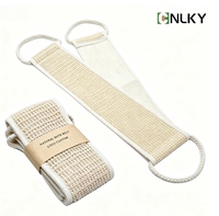 Sangle de bain exfoliante en coton naturel double face pour le dos, ceinture de douche écologique pour le gommage corporel