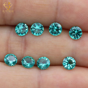 ナノストーン3/4/5mmラウンドカット107 # Paraibaナノストーンラウンド合成ナノ宝石ジュエリー作り用 - Product Image 4