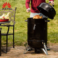 Barbecue vertical à baril lourd pour le camping en plein air de 18 pouces