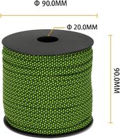 Cuerda de Paracord 550 con Patrón de Diamantes Verde y Negro, 5/32 Pulgadas (4mm), 7 Hilos, Tipo III, Cuerdas de Paracaídas para Supervivencia y Camping, 164 pies