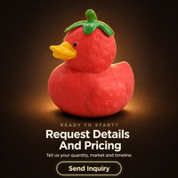 Jouet Squishy Canard Fraise Mignon, Jouet Anti-Stress Extensible en TPR, Jouet Kawaii Canard Fruit pour Enfants, Cadeau