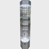 Vitrine et support rotatifs pour montres avec étagères transparentes en acrylique, verrouillables, 6 étagères coulissantes pour montres