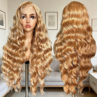 Peluca Larga Ondulada Suelta con Ondas Profundas Sin Pegamento para Mujer, Peluca Frontal de Encaje 13*6, Encaje de Alta Definición, Peluca 100% Cabello Humano