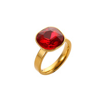 Bague tendance en zircon plaqué rond et carré, bijoux minimalistes élégants, design pour l'index, pour femmes