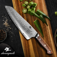 Couteau de chef Damas en acier VG10, 67 couches, manche en bois Red Shadow, outil de cuisine pour la maison, le restaurant, la viande, les légumes, le poisson