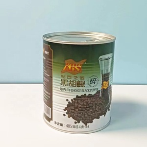 Venta directa de fábrica, latas de Metal impresas personalizadas con tapa de fácil apertura para productos secos y envasado de alimentos, diseño redondo de <span class=keywords><strong>pimienta</strong></span> sellada - Product Image 1