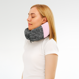 Oeko-tex Tiêu Chuẩn 100 Màu Hồng OEM Xách Tay Dành Cho Người Lớn Du Lịch Gối Packable Cổ Phần Còn Lại Gối Cho Ngủ Thoải Mái Trên Đi Du Lịch - Product Image 3