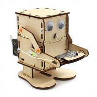 Robot Comi-Monedas Número 2, Máquina de Experimentos Científicos DIY de Madera Hecha a Mano para Mayores de 14 Años, Modelo A069