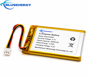 แบตเตอรี่ลิเธียมโพลิเมอร์ 3.7V 2000mAh รุ่น 704060 แบบชาร์จได้ พร้อมขั้วต่อ สำหรับอุปกรณ์ติดตาม GPS และอุปกรณ์สวมใส่ - Product Image 2