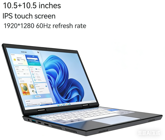 Newest 10.5" Dual Touchscreen Laptop Intel N100 UHD Graphics 360° Convertible Portable Mini Notebook for Work & Learning