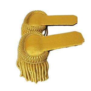 Epaulettes de Hombro de Cuero PVC de Poliéster con Borlas Bordadas y Lentejuelas Magnéticas de Calidad Premium en Color Dorado - Product Image 1