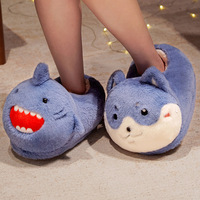 Nouvelle Arrivée - Chaussons en Peluche Personnalisables Mignons (Canard, Lion, Requin) pour Intérieur/Extérieur - Chauds et Confortables pour l'Hiver - Antidérapants pour Femmes, Hommes et Enfants