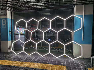 Lumière de <span class=keywords><strong>garage</strong></span> hexagonale LED pour plafond intérieur, personnalisable, à intensité variable, 110V/220V, <span class=keywords><strong>murale</strong></span> ou de plafond, pour le detailing automobile - Product Image 5