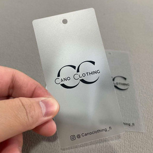Tùy chỉnh in logo rõ ràng PVC treo thẻ quần áo may mặc hangtags sang trọng giấy Frosted PVC quần áo <span class=keywords><strong>Swing</strong></span> thẻ với logo - Product Image 3