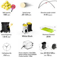Lanceur de balles de tennis intelligent portable et léger Pusun PT-Smart Pro avec contrôle de balle intégré, panier pliable, automatique pour entraînement solo