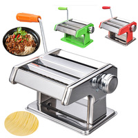 Machine à pâtes réglable, rouleau à pâtes manuel en acier inoxydable avec coupe-pâtes, 7 réglages d'épaisseur pour nouilles fraîches