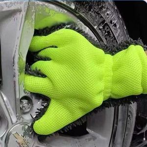 Guantes de lavado de autos de chenilla de cinco dedos, afelpados y gruesos para limpieza de llantas - Product Image 2