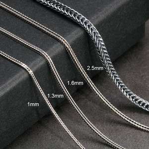 <strong>Real</strong> Pure <strong>925</strong> Sterling <strong>Silver</strong> Jewelry Necklace Fox Tail <strong>Chain</strong> Men Women
