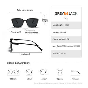 Gafas de Sol Polarizadas con Marco Cuadrado para Hombre Greyjack, TR90 UV400, Lentes Negras TAC Tipo 3 - Product Image 2