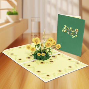 Cartões de Agradecimento Personalizados em Forma de Flor 3D com Envelope Dourado Impressão em Lote Papel 7x5 polegadas Feito à Mão para o Dia das Mães - Product Image 3
