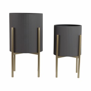 Macetas modernas con soporte de metal, macetas decorativas para interiores, para sala de estar, entrada, pasillo, decoración del hogar - Product Image 4