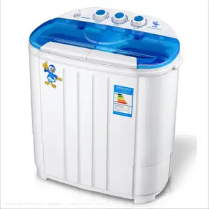 Small semi-automatic two-bucket small washing machine two-cylinder three-switch mother-child washing machine