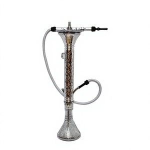 Authentique Ensemble Chicha Khalil Mamoon avec Filtre Décoré de Mosaïque et Narguilé à Glace - 100cm, Corps en Laiton Massif - Product Image 5